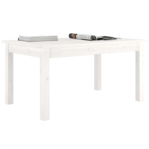 Sofabord i massivt fyrretræ - 80 × 50 × 40 cm, hvid