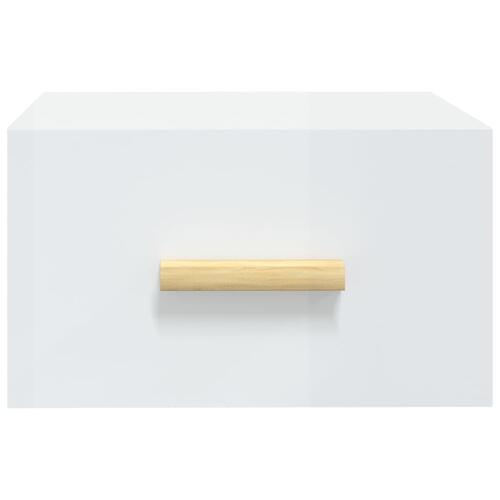 Væghængte sengeborde 2 stk. 50x36x25 cm hvid højglans