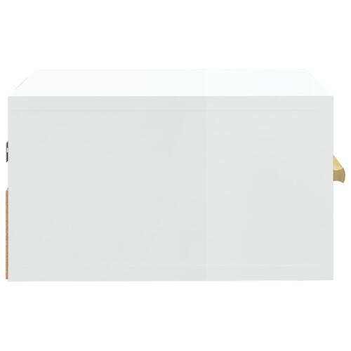 Væghængte sengeborde 2 stk. 50x36x25 cm hvid højglans