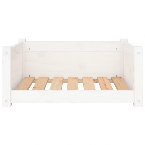 Hundeseng hvid 65,5x50,5x28 cm massivt fyrretræ
