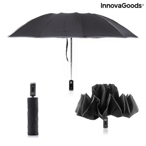 Paraply med LED og omvendt lukning Folbrella InnovaGoods