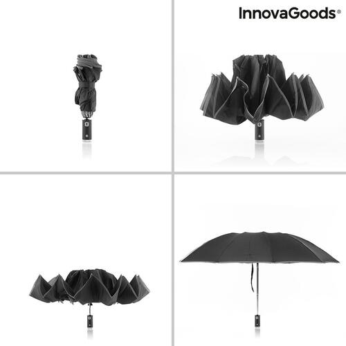 Paraply med LED og omvendt lukning Folbrella InnovaGoods