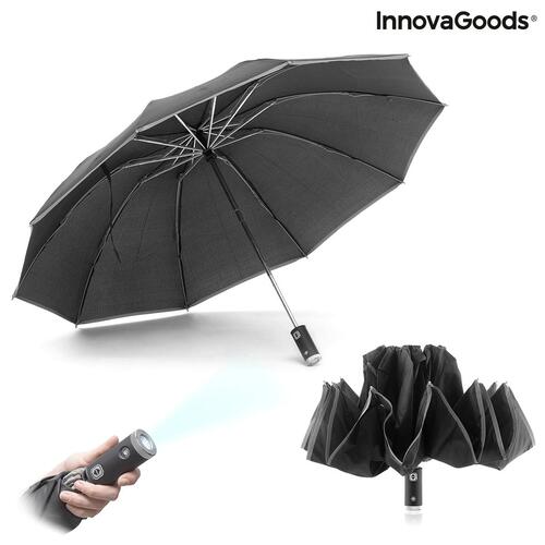 Paraply med LED og omvendt lukning Folbrella InnovaGoods