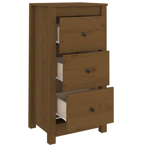 Skænk 40x35x80 cm massivt fyrretræ gyldenbrun