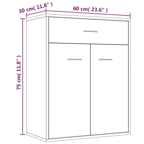 Skænk 60 × 30 × 75 cm i konstrueret træ - røget egetræsfarve