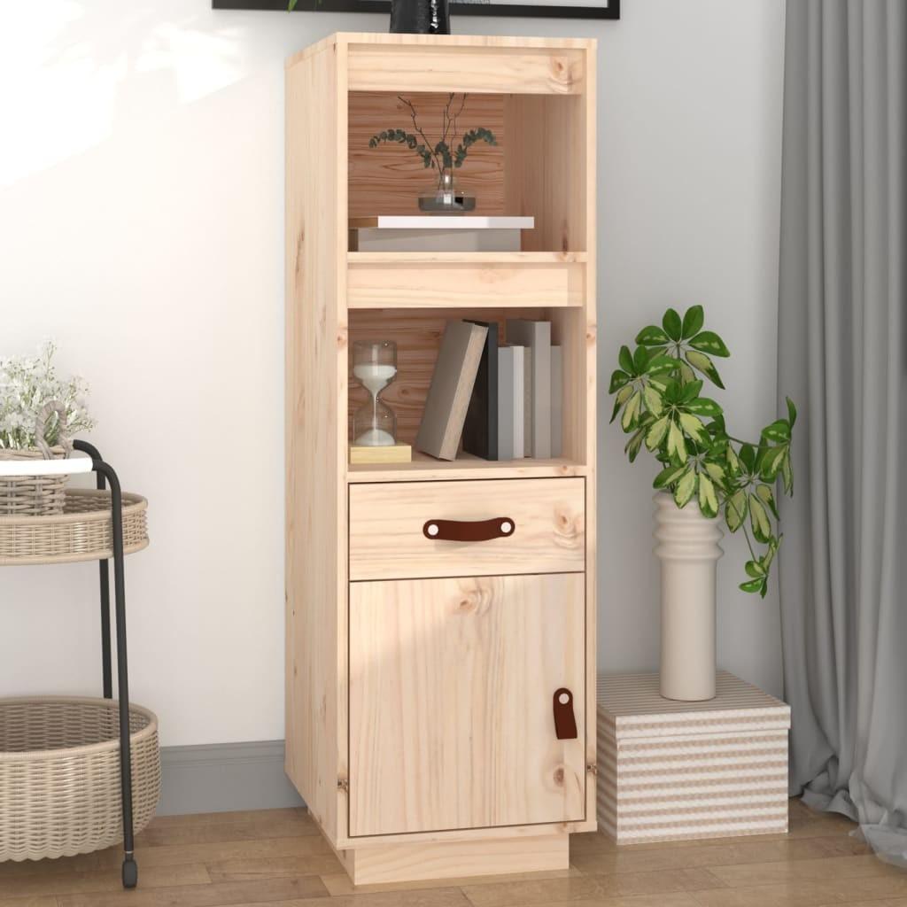 Højskab 34X40X108,5 Cm Massivt Fyrretræ - Naturfarvet