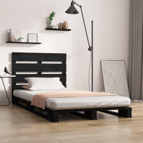 Sengeramme 75x190 cm Small Single massivt fyrretræ sort