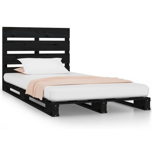 Sengeramme 75x190 cm Small Single massivt fyrretræ sort