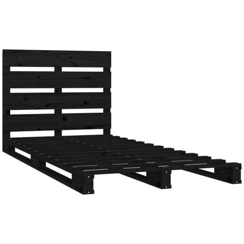 Sengeramme 75x190 cm Small Single massivt fyrretræ sort