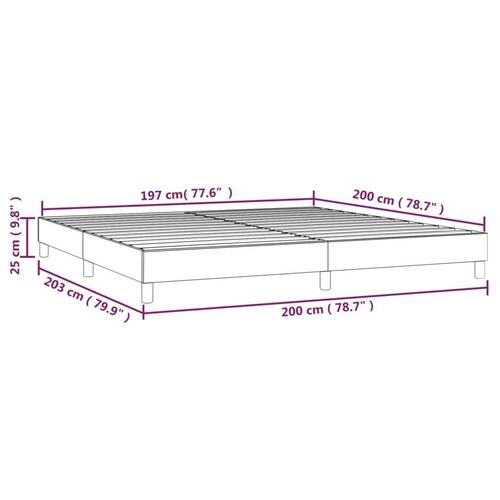 Sengeramme til kontinentalseng 200x200 cm stof blå