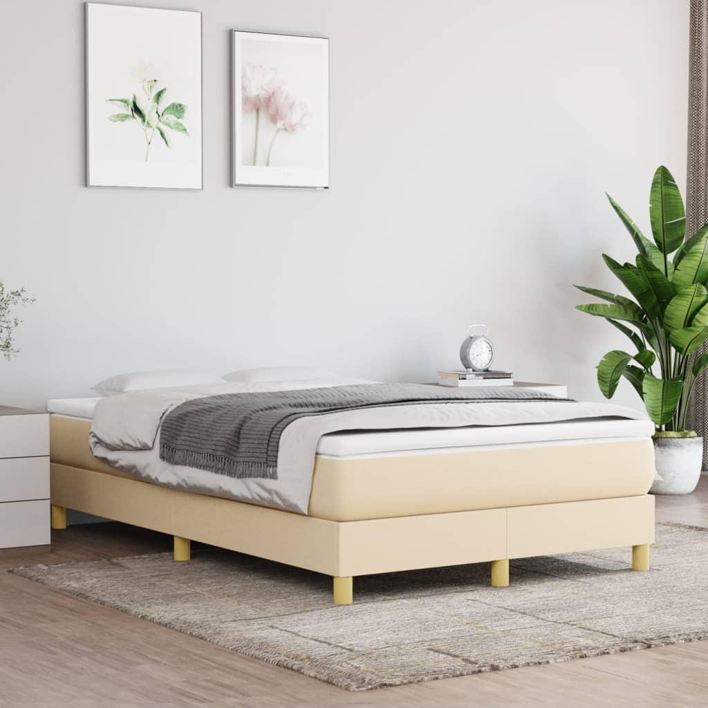 Sengeramme 120x200 cm stof cremefarvet