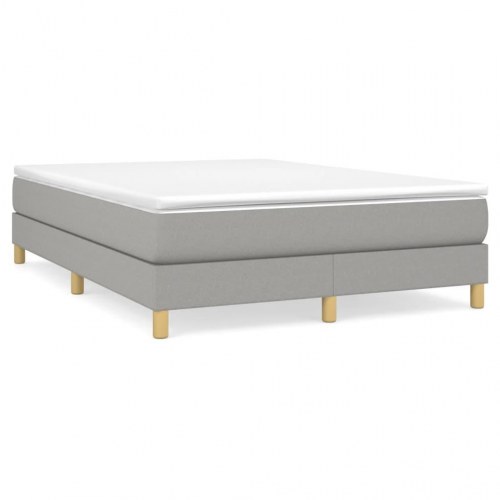 Boxspring sengeramme 140×200 cm - stof, lysegrå