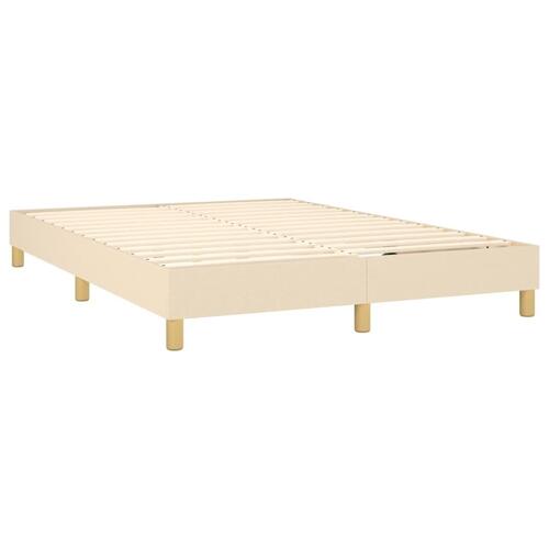 Sengeramme til kontinentalseng 140x200 cm stof cremefarvet