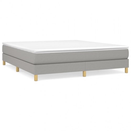 Boxspring sengeramme 160x200 cm i stof - lysegrå
