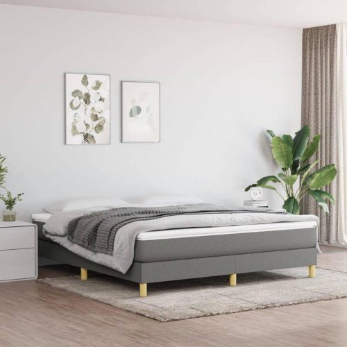 Boxspring sengeramme 160×200 cm - stof, mørkegrå
