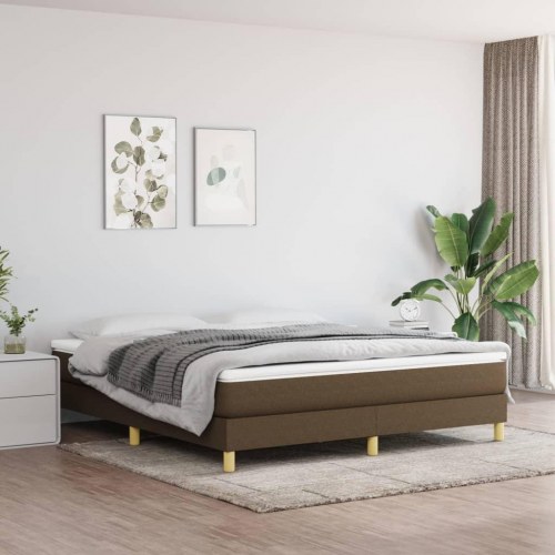 Boxspring sengeramme 160x200 cm i stof - mørkebrun