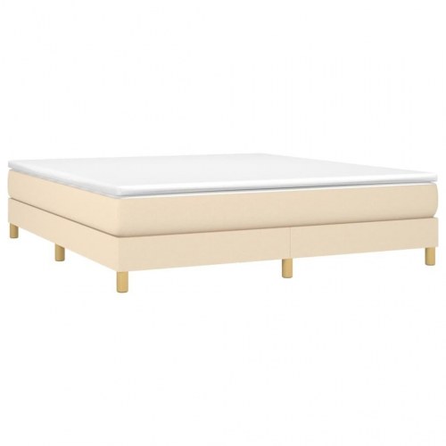 Boxspring sengeramme 160x200 cm i stof - cremefarvet