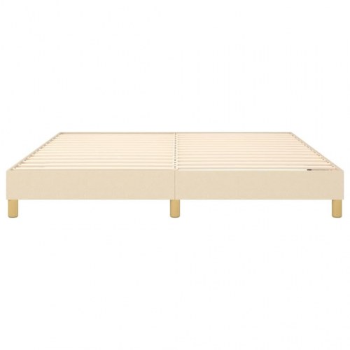 Boxspring sengeramme 160x200 cm i stof - cremefarvet