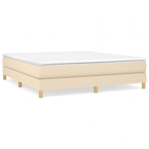 Boxspring sengeramme 180x200 cm i stof - cremefarvet