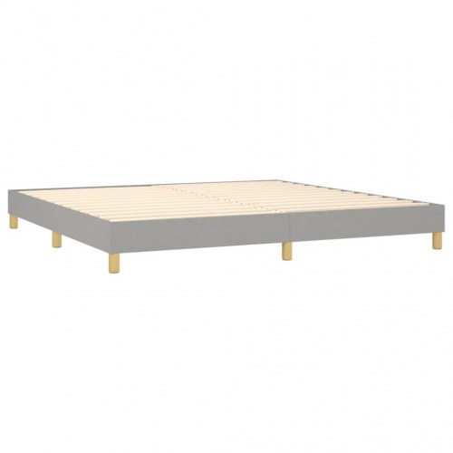 Boxspring sengeramme 200×200 cm - stof, lysegrå