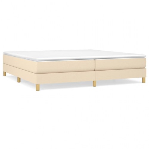 Boxspring sengeramme 200×200 cm - stof, cremefarvet
