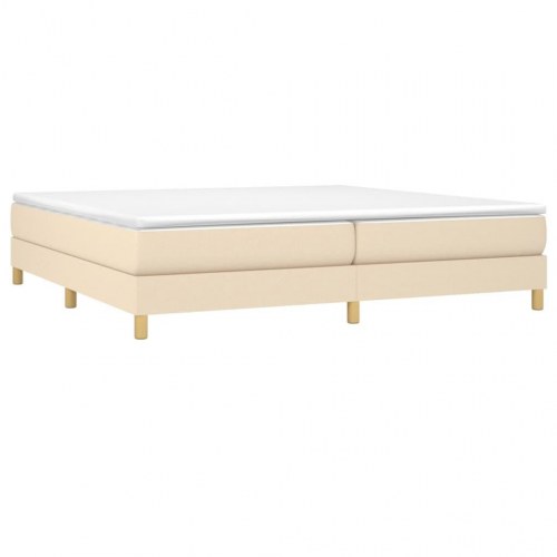 Boxspring sengeramme 200×200 cm - stof, cremefarvet