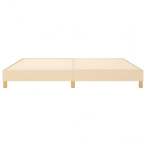 Boxspring sengeramme 200×200 cm - stof, cremefarvet