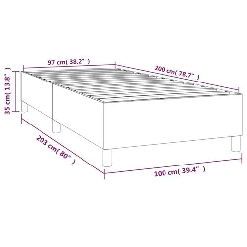 Sengeramme til kontinentalseng 100x200 cm stof lysegrå