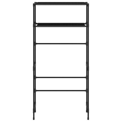 Opbevaringsstativ med 2 hylder 69x28x143 cm jern sort