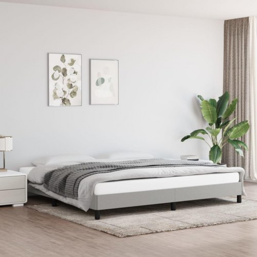 Sengeramme uden madras 200x200 cm - stof, lysegrå