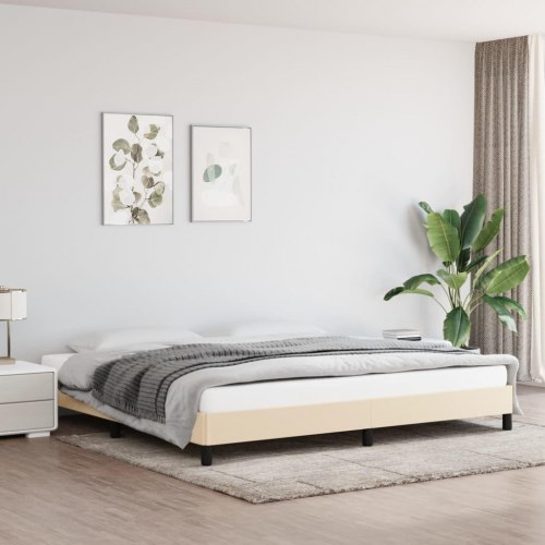 Sengeramme i stof 200x200 cm - cremefarvet, uden madras