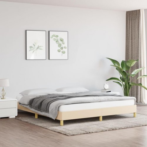 Sengeramme i stof 180x200 cm - cremefarvet, uden madras