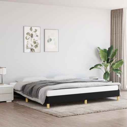 Sengeramme i stof - 200x200 cm, sort (uden madras)