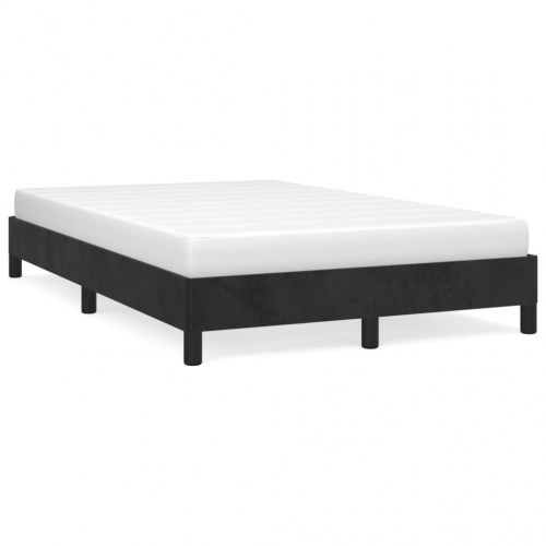 Sengeramme i fløjl - sort 120×200 cm (uden madras)
