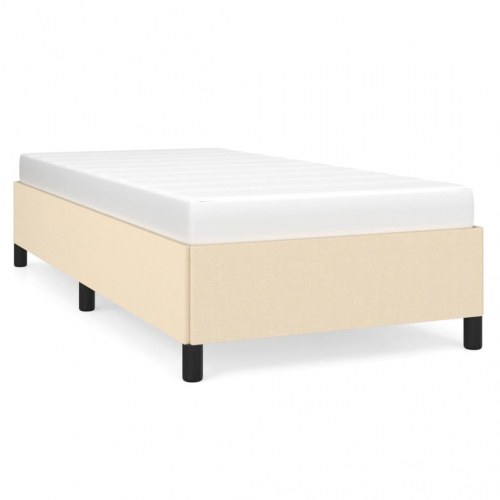 Sengeramme 90x200 cm i stof - cremefarvet