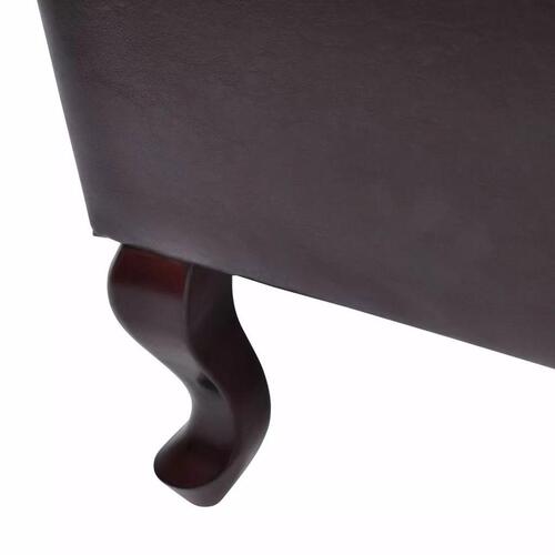 Lænestol med fodskammel kunstlæder mørkebrun