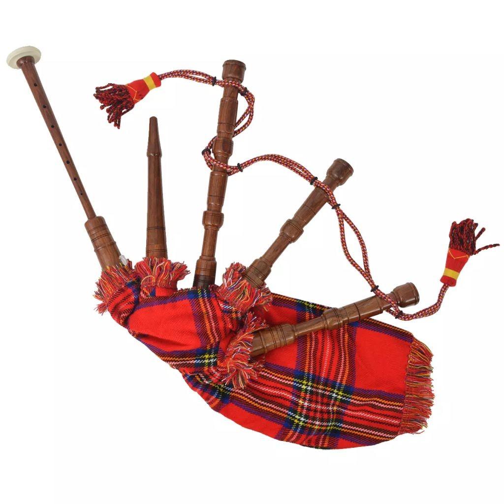 Scottish Great Highland sækkepibe til børn rød tartan