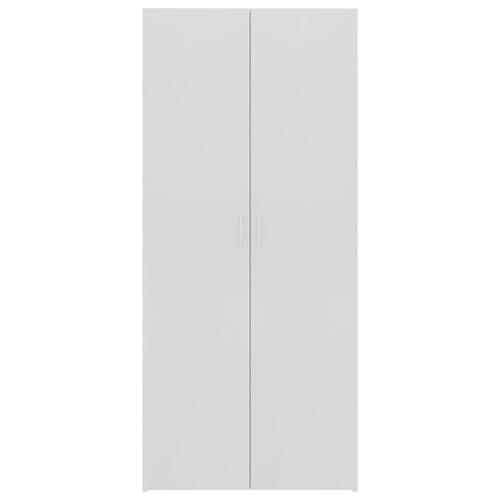 Opbevaringsskab 80 x 35,5 x 180 cm spånplade hvid