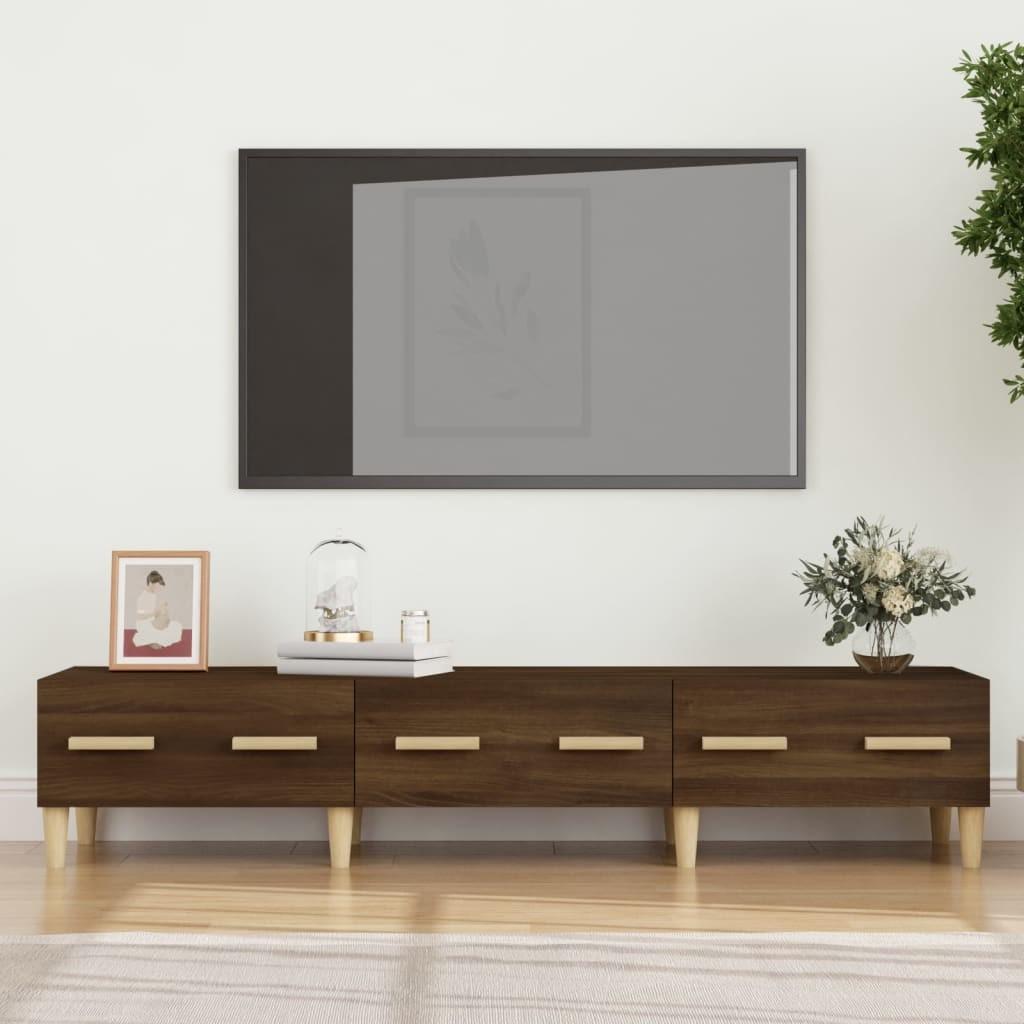 Tv-bord 150x34,5x30 cm konstrueret træ brun egetræsfarve