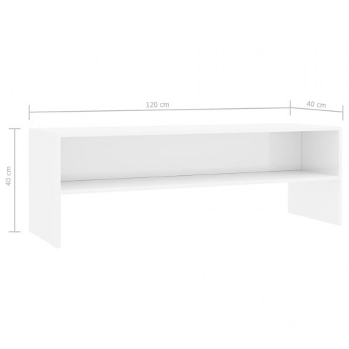 Tv-bord 120x40x40 cm konstrueret træ hvid højglans