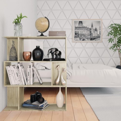 Bogreol og rumdeler 80 x 24 x 96 cm i sonoma-eg