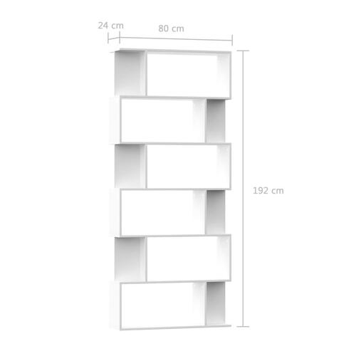 Bogskab/rumdeler 80 x 24 x 192 cm spånplade hvid