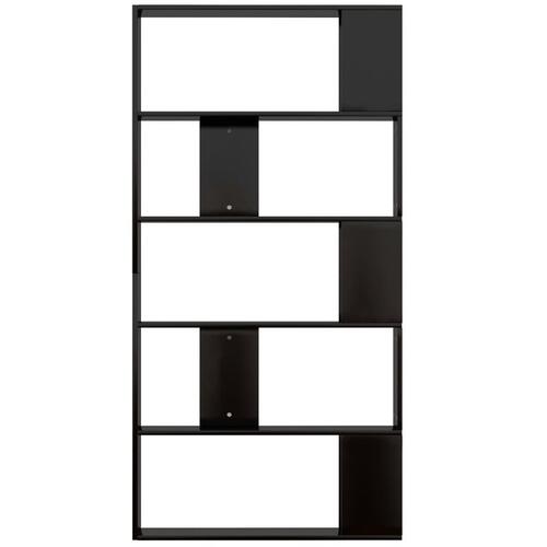 Bogskab/rumdeler 80 x 24 x 159 cm spånplade sort højglans