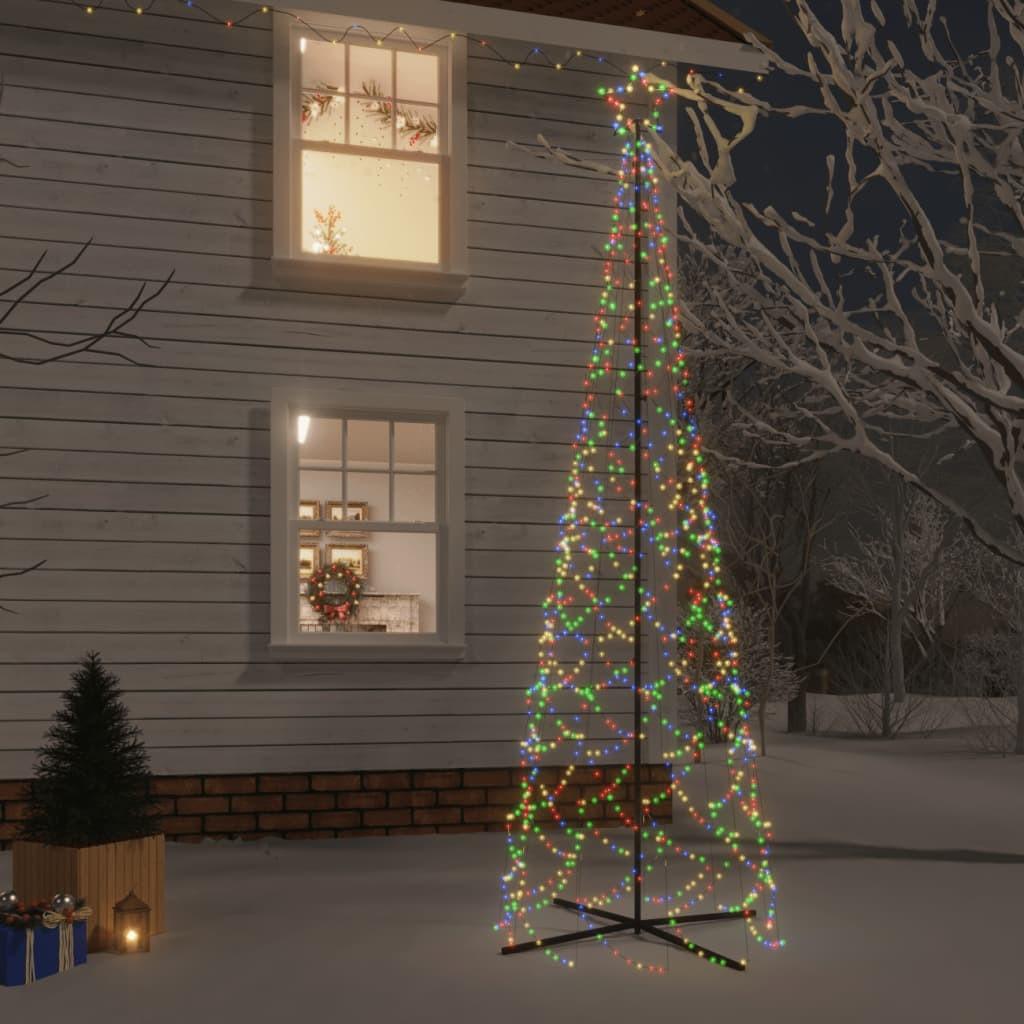 Kegleformet juletræ 100x300 cm 500 LED'er farverigt lys