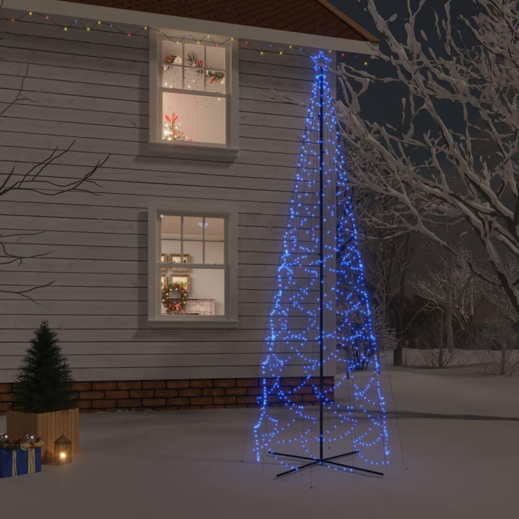 Kegleformet juletræ 160x500 cm 1400 LED'er blåt lys