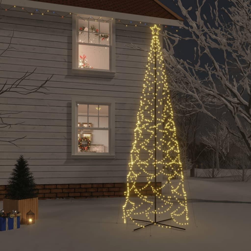 Kegleformet juletræ 160x500 cm 1400 LED'er varmt hvidt lys
