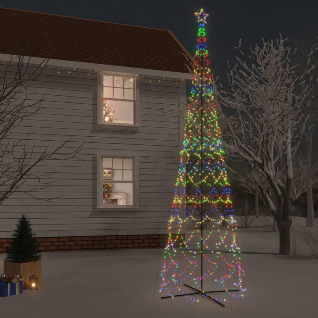 Kegleformet juletræ 230x800 cm 3000 LED'er farverigt lys