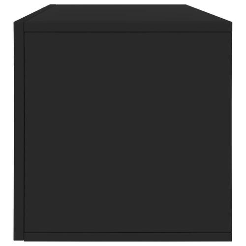 LP-opbevaringsboks 71 x 34 x 36 cm spånplade sort højglans