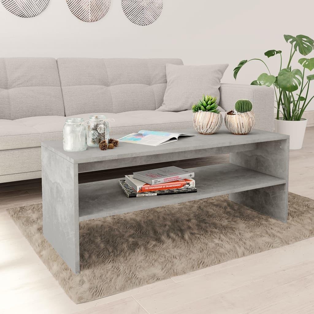 Sofabord 100x40x40 cm konstrueret træ betongrå