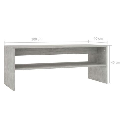 Sofabord 100x40x40 cm konstrueret træ betongrå